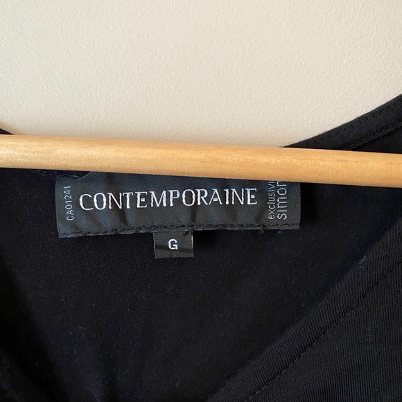 Contemporaine Side Tie Black Dress - Picture 4 of 11